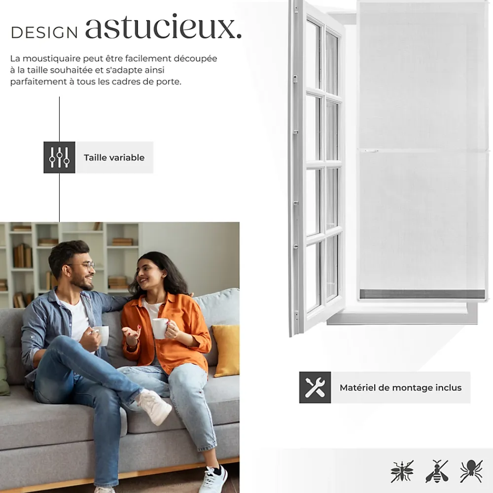 Tectake Moustiquaire Pour Fenêtre<Moustiquaire pour Portes Découpe individuelle