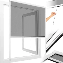 Tectake Moustiquaire Pour Fenêtre<Moustiquaire store pour fenêtre en Aluminium Découpe individuelle