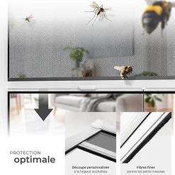 Tectake Moustiquaire Pour Fenêtre<Moustiquaire store pour fenêtre en Aluminium Découpe individuelle
