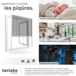 Tectake Moustiquaire Pour Fenêtre<Moustiquaire store pour fenêtre en Aluminium Découpe individuelle