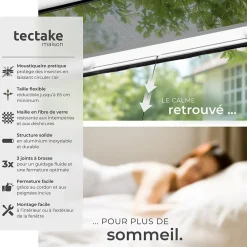Tectake Moustiquaire Pour Fenêtre<Moustiquaire store pour fenêtre en Aluminium Découpe individuelle