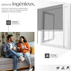 Tectake Moustiquaire Pour Fenêtre<Moustiquaire store pour fenêtre en Aluminium Découpe individuelle