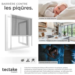 Tectake Moustiquaire Pour Fenêtre<Moustiquaire store pour fenêtre en Aluminium Découpe individuelle