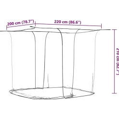 Vidaxl Moustiquaire suspendue 156 maille blanc 220x200x210 cm- Moustiquaire De Lit