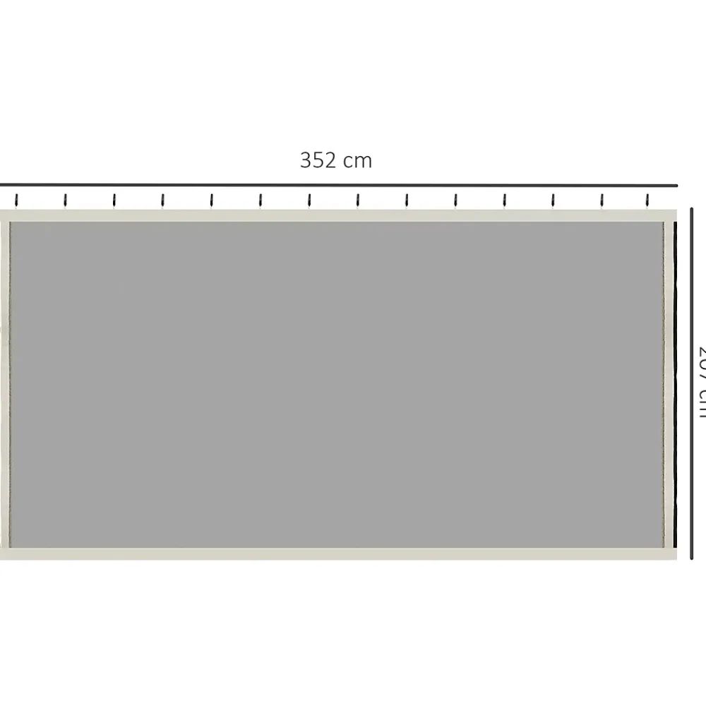 Outsunny Moustiquaires pour tonnelle barnum 3 x 4 m - lot de 4 moustiquaires zippées + crochets d'attaches - polyester nylon- Moustiquaire Pour Tonnelle Et Pergola