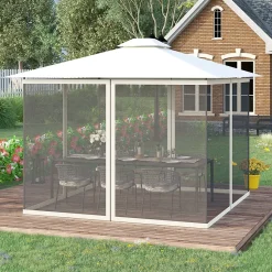 Outsunny Moustiquaire Pour Tonnelle Et Pergola<Moustiquaires pour tonnelle barnum pavillon de jardin 3x3m nylon noir