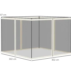 Outsunny Moustiquaire Pour Tonnelle Et Pergola<Moustiquaires pour tonnelle barnum pavillon de jardin 3x3m nylon noir