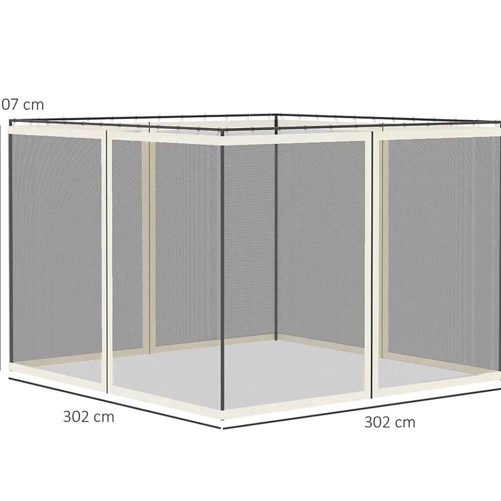 Outsunny Moustiquaire Pour Tonnelle Et Pergola<Moustiquaires pour tonnelle barnum pavillon de jardin 3x3m nylon noir