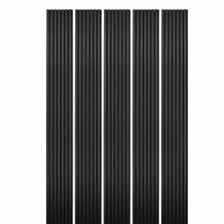 Decoon Panneau Tasseau Bois<Mur TV - Lot de 5 Panneaux tasseaux bois 250 x 30 x 1,9 cm - Lamelles placage noir fond noir - 3,75m²