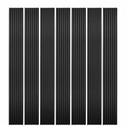 Decoon Panneau Tasseau Bois<Mur TV - Lot de 7 Panneaux tasseaux bois 250 x 30 x 1,9 cm - Lamelles placage noir fond noir - 5,25m²