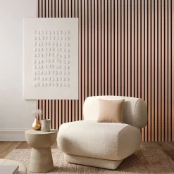 Decoon Mur TV - Lot de 5 Panneaux tasseaux bois 250 x 30 x 1,9 cm - rose gold/feutrine noir - 3,75m²- Panneau Tasseau Bois
