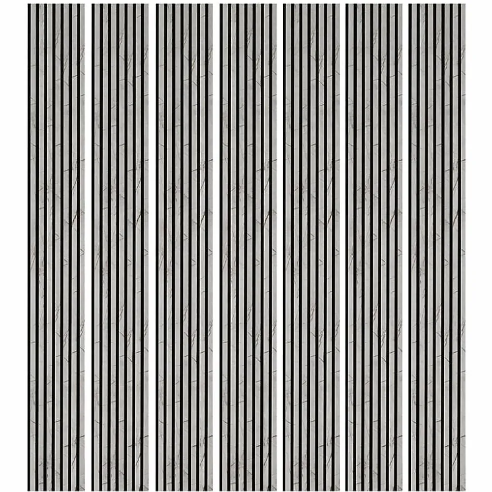 Decoon Mur TV - Lot de 7 Panneaux tasseaux bois 250 x 30 x 1,9 cm - décor marbre gris/feutrine noir - 5,25m²- Panneau Tasseau Bois