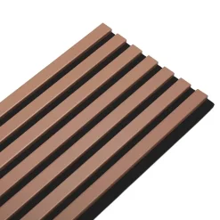 Decoon Panneau Tasseau Bois<Mur TV - Lot de 5 Panneaux tasseaux bois 250 x 30 x 1,9 cm - terracotta/feutrine noir - 3,75m²