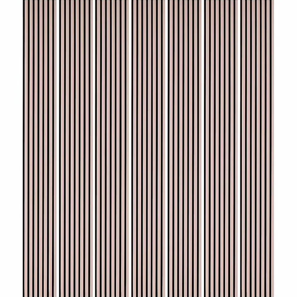 Decoon Panneau Tasseau Bois<Mur TV - Lot de 7 Panneaux tasseaux bois 250 x 30 x 1,9 cm - rose pastel/feutrine noir - 5,25m²