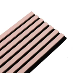 Decoon Panneau Tasseau Bois<Mur TV - Lot de 7 Panneaux tasseaux bois 250 x 30 x 1,9 cm - rose pastel/feutrine noir - 5,25m²