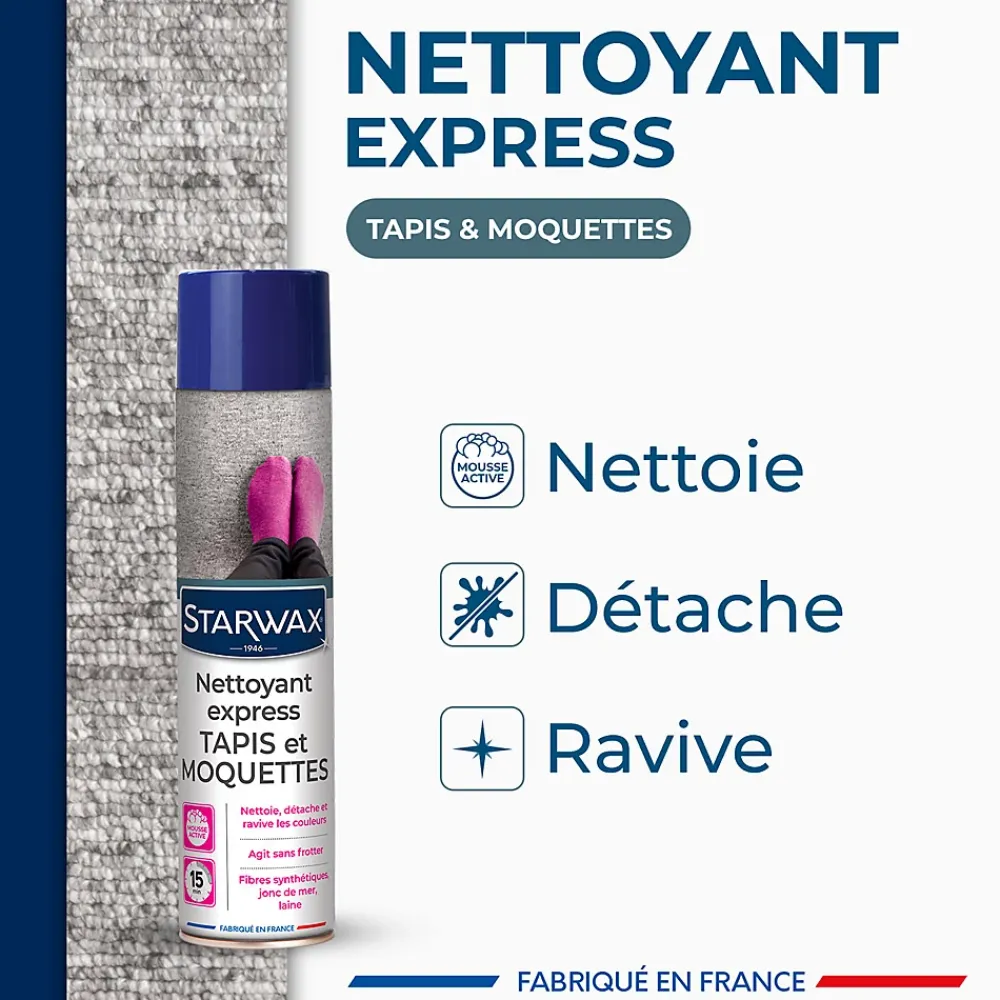 Starwax Nettoyant raviveur express tapis et moquettes 600ml- Nettoyant Moquette|Nettoyant Moquette