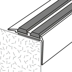 GoodHome Nez de marche en aluminium décor métal 40 x 20 x 900 mm- Nez De Marche|Nez De Marche