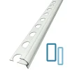 Lux Mosaic Profilé De Rénovation De Marche<Nez de Marche Escalier Arrondi Argent Mat 11 mm Antiderapante Décoratif EXT/INT pour carrelage. L 2,5m.