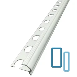 Lux Mosaic Profilé De Rénovation De Marche<Nez de Marche Escalier Arrondi Argent Mat 11 mm Antiderapante Décoratif EXT/INT pour carrelage. L 2,5m.