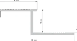 Diall Profilé Carrelage<Nez de marche extérieur droit aluminium brut argent lisse 35mmx250cm