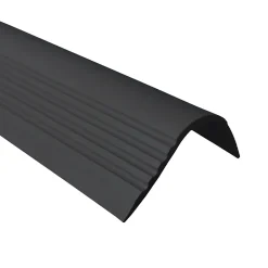 Quest Nez de marche PVC 52x40mm, , profilé d'escalier RGPT, antidérapant, d'escalier-protection, noir, 1.5m- Nez De Marche|Nez De Marche