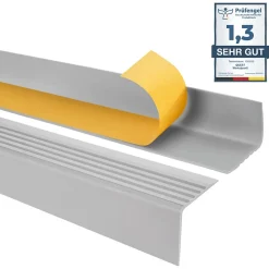 Quest Nez De Marche|Nez De Marche<Nez de marche PVC 50x42mm, , profilé d'escalier RGP, auto-adhésif, antidérapant, d'escalier-protection, gris clair, 1.3m