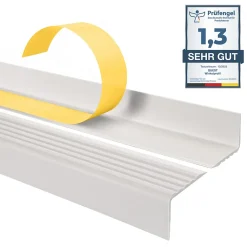 Quest Nez de marche PVC 40x25mm, , profilé d'escalier ND, auto-adhésif, antidérapant, d'escalier-protection, blanc, 1.1m- Nez De Marche|Nez De Marche