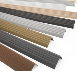 Quest Nez de marche PVC 40x25mm, , profilé d'escalier ND, auto-adhésif, antidérapant, d'escalier-protection, gris foncé, 0.7m- Nez De Marche|Nez De Marche