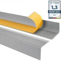 Quest Nez De Marche|Nez De Marche<Nez de marche PVC 50x42mm, , profilé d'escalier RGP, auto-adhésif, antidérapant, d'escalier-protection, gris, 1.8m