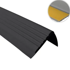 Quest Nez de marche PVC 48x42mm, , profilé d'escalier PMW, auto-adhésif, antidérapant, d'escalier-protection, noir, 1.1m- Nez De Marche|Nez De Marche