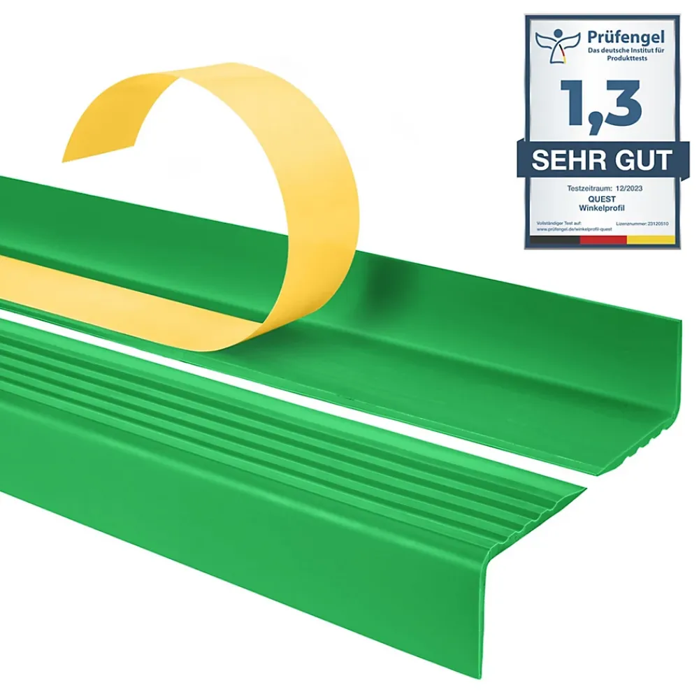 Quest Nez De Marche|Nez De Marche<Nez de marche PVC 40x25mm, , profilé d'escalier ND, auto-adhésif, antidérapant, d'escalier-protection, vert, 0.7m