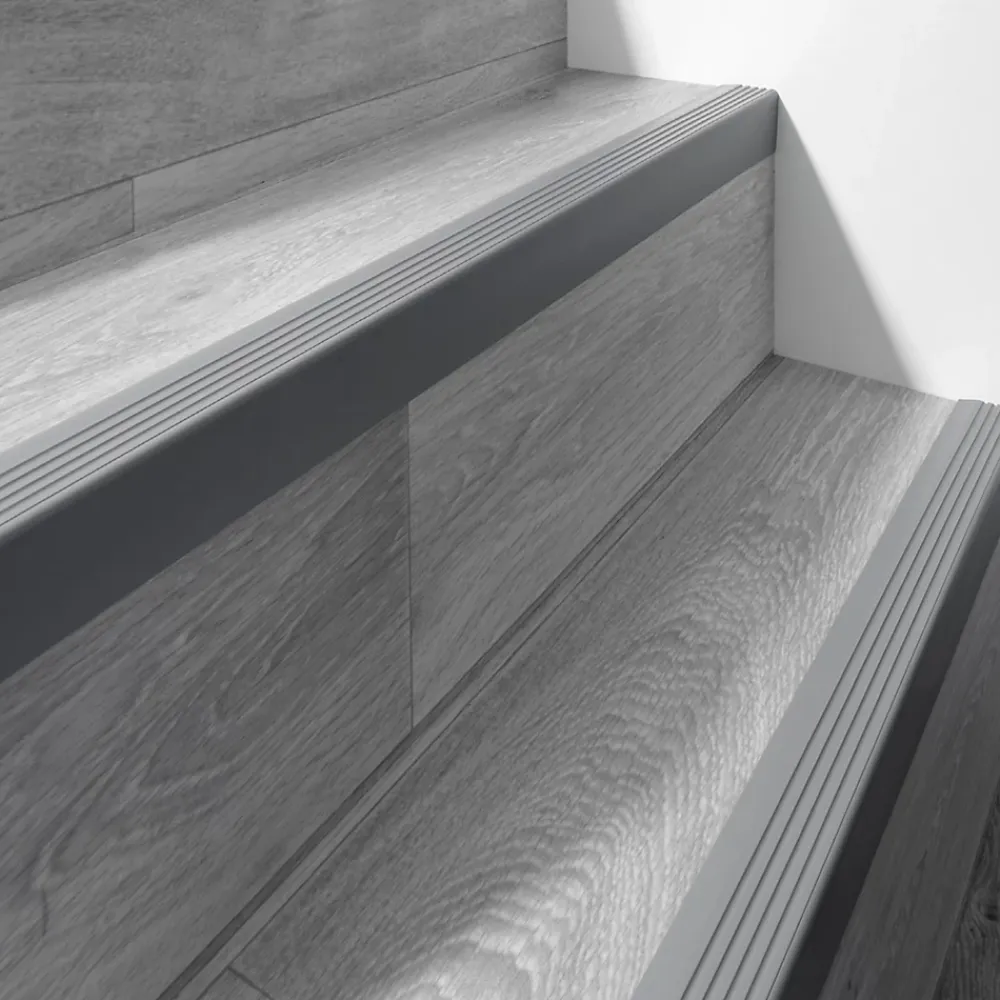 Quest Nez De Marche|Nez De Marche<Nez de marche PVC 50x42mm, , profilé d'escalier RGP, auto-adhésif, antidérapant, d'escalier-protection, gris clair, 1.1m