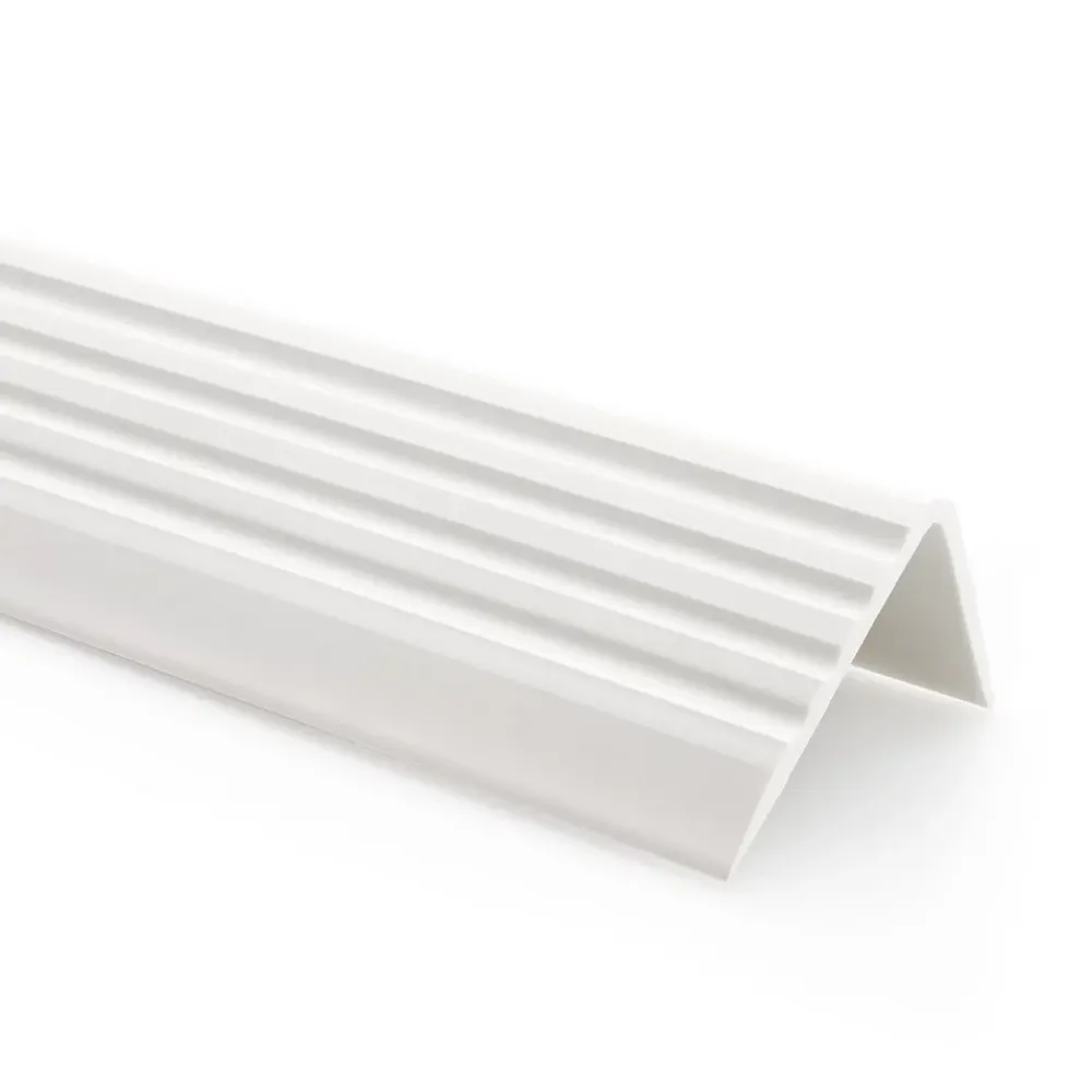Quest Nez de marche PVC 40x25mm, , profilé d'escalier ND, auto-adhésif, antidérapant, d'escalier-protection, blanc, 1.8m- Nez De Marche|Nez De Marche