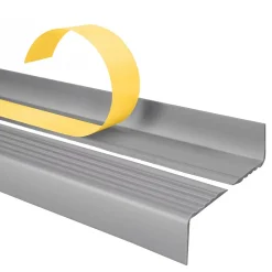 Quest Nez De Marche|Nez De Marche<Nez de marche PVC 40x25mm, , profilé d'escalier ND, auto-adhésif, antidérapant, d'escalier-protection, argenté, 1.5m