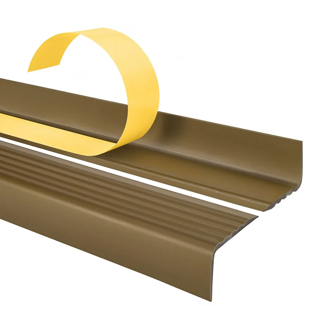 Quest Nez de marche PVC 40x25mm, , profilé d'escalier ND, auto-adhésif, antidérapant, d'escalier-protection, laiton, 0.8m- Nez De Marche|Nez De Marche