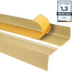Quest Nez De Marche|Nez De Marche<Nez de marche PVC 50x42mm, , profilé d'escalier RGP, auto-adhésif, antidérapant, d'escalier-protection, crémeux, 0.7m