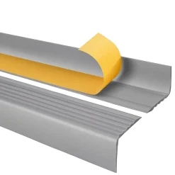 Quest Nez De Marche|Nez De Marche<Nez de marche PVC 50x42mm, , profilé d'escalier RGP, auto-adhésif, antidérapant, d'escalier-protection, argenté, 1.3m
