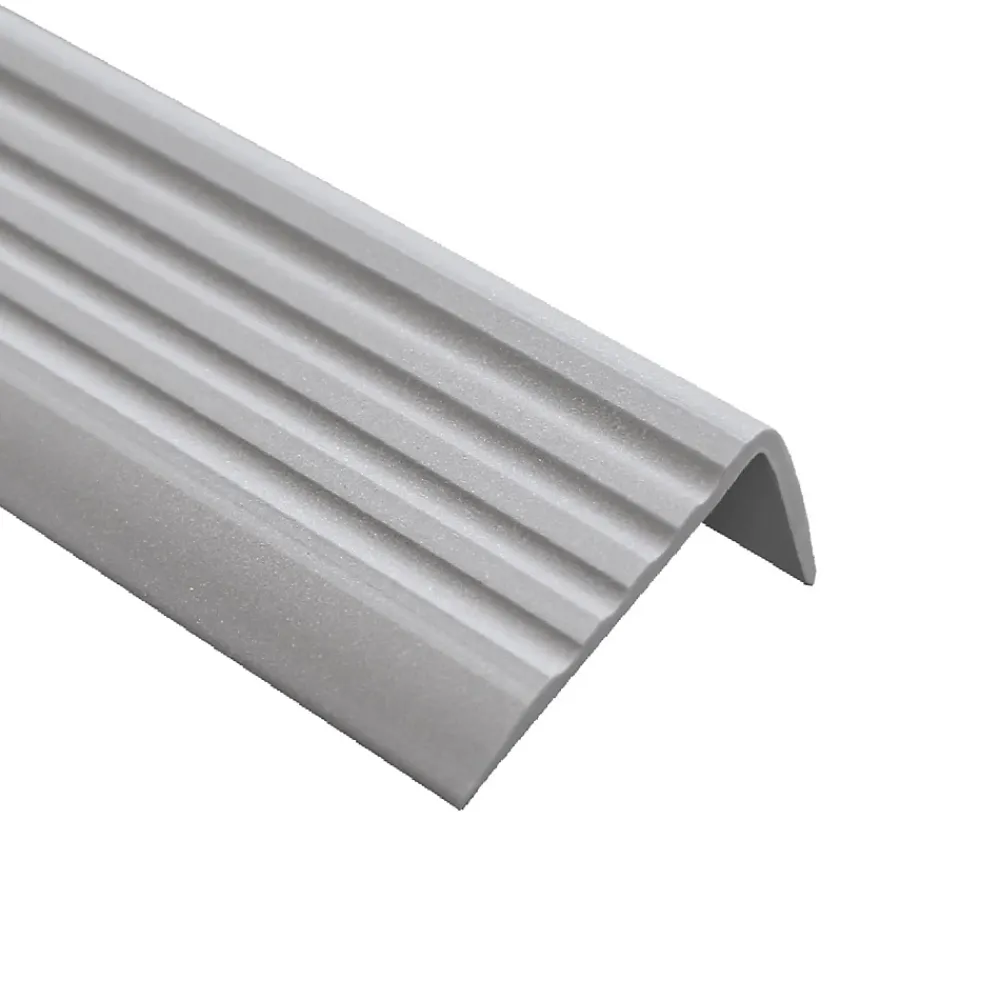 Quest Nez De Marche|Nez De Marche<Nez de marche PVC 50x42mm, , profilé d'escalier RGP, auto-adhésif, antidérapant, d'escalier-protection, argenté, 1.5m