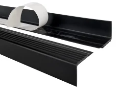Quest Nez de marche PVC 48x42mm, , profilé d'escalier PMW, auto-adhésif, antidérapant, d'escalier-protection, noir, 1m- Nez De Marche|Nez De Marche