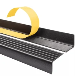 Quest Nez De Marche|Nez De Marche<Nez de marche PVC 40x25mm, , profilé d'escalier ND, auto-adhésif, antidérapant, d'escalier-protection, noir-argent, 2m