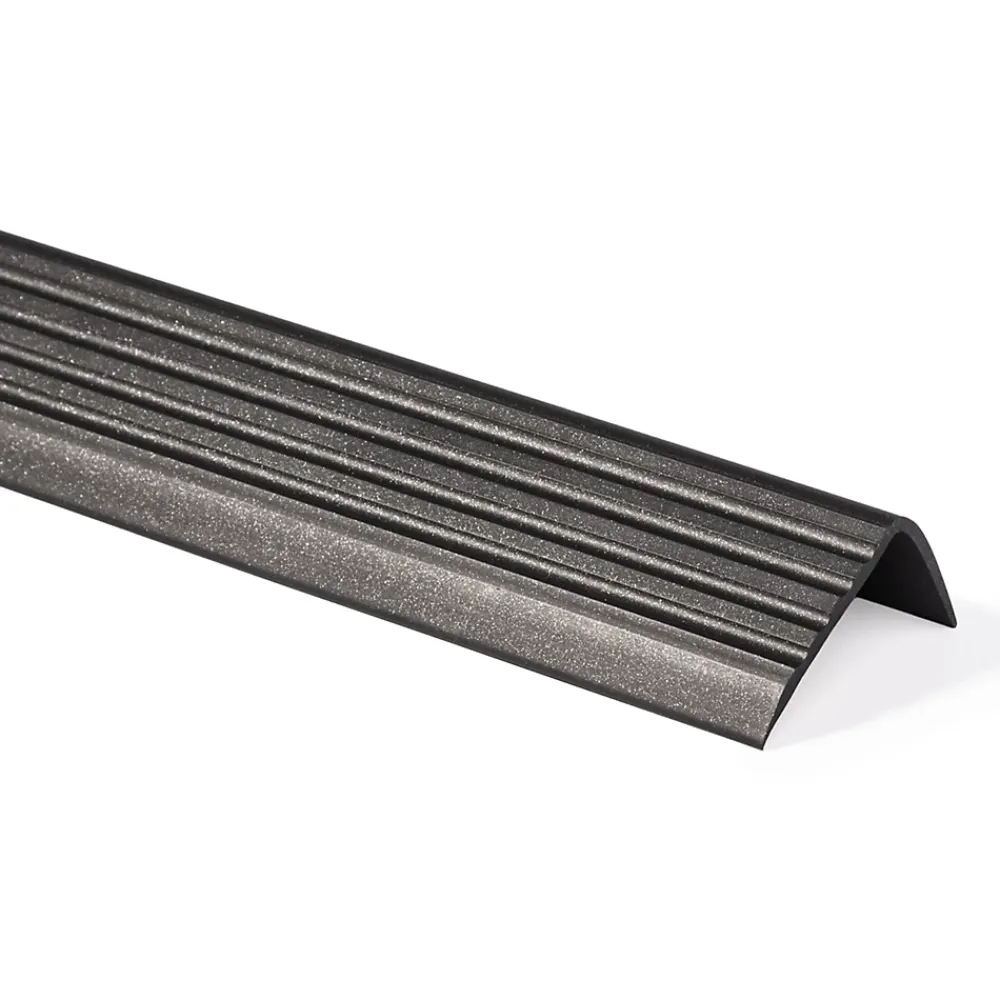 Quest Nez De Marche|Nez De Marche<Nez de marche PVC 40x25mm, , profilé d'escalier ND, auto-adhésif, antidérapant, d'escalier-protection, noir-argent, 2m