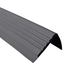 Quest Nez De Marche|Nez De Marche<Nez de marche PVC 48x42mm, , profilé d'escalier PMW, auto-adhésif, antidérapant, d'escalier-protection, gris foncé, 0.8m
