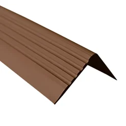 Quest Nez de marche PVC 50x42mm, , profilé d'escalier RGP, auto-adhésif, antidérapant, d'escalier-protection, marron, 1.65m- Nez De Marche|Nez De Marche
