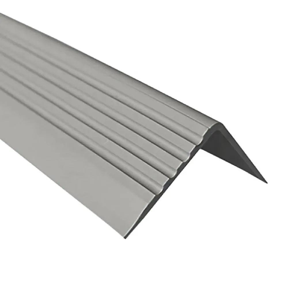 Quest Nez de marche PVC 50x42mm, , profilé d'escalier RGP, auto-adhésif, antidérapant, d'escalier-protection, gris, 1m- Nez De Marche|Nez De Marche