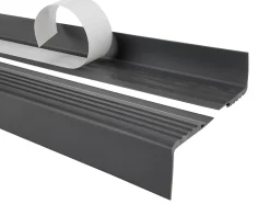 Quest Nez De Marche|Nez De Marche<Nez de marche PVC 48x42mm, , profilé d'escalier PMW, auto-adhésif, antidérapant, d'escalier-protection, gris foncé, 1.1m