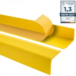 Quest Nez De Marche|Nez De Marche<Nez de marche PVC 50x42mm, , profilé d'escalier RGP, auto-adhésif, antidérapant, d'escalier-protection, jaune, 1.5m