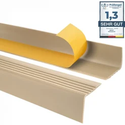 Quest Nez De Marche|Nez De Marche<Nez de marche PVC 50x42mm, , profilé d'escalier RGP, auto-adhésif, antidérapant, d'escalier-protection, beige, 1.8m