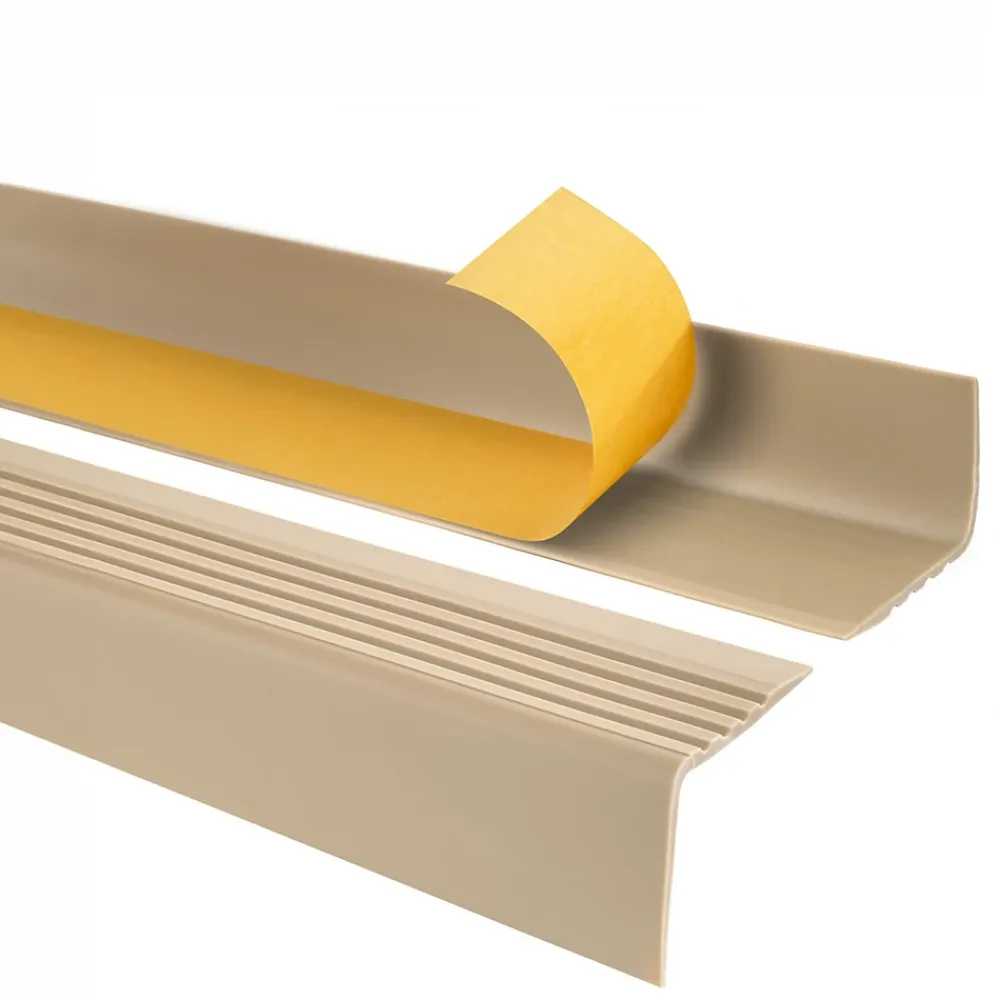 Quest Nez De Marche|Nez De Marche<Nez de marche PVC 50x42mm, , profilé d'escalier RGP, auto-adhésif, antidérapant, d'escalier-protection, beige, 1.8m