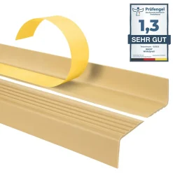Quest Nez de marche PVC 40x25mm, , profilé d'escalier ND, auto-adhésif, antidérapant, d'escalier-protection, crémeux, 1.65m- Nez De Marche|Nez De Marche