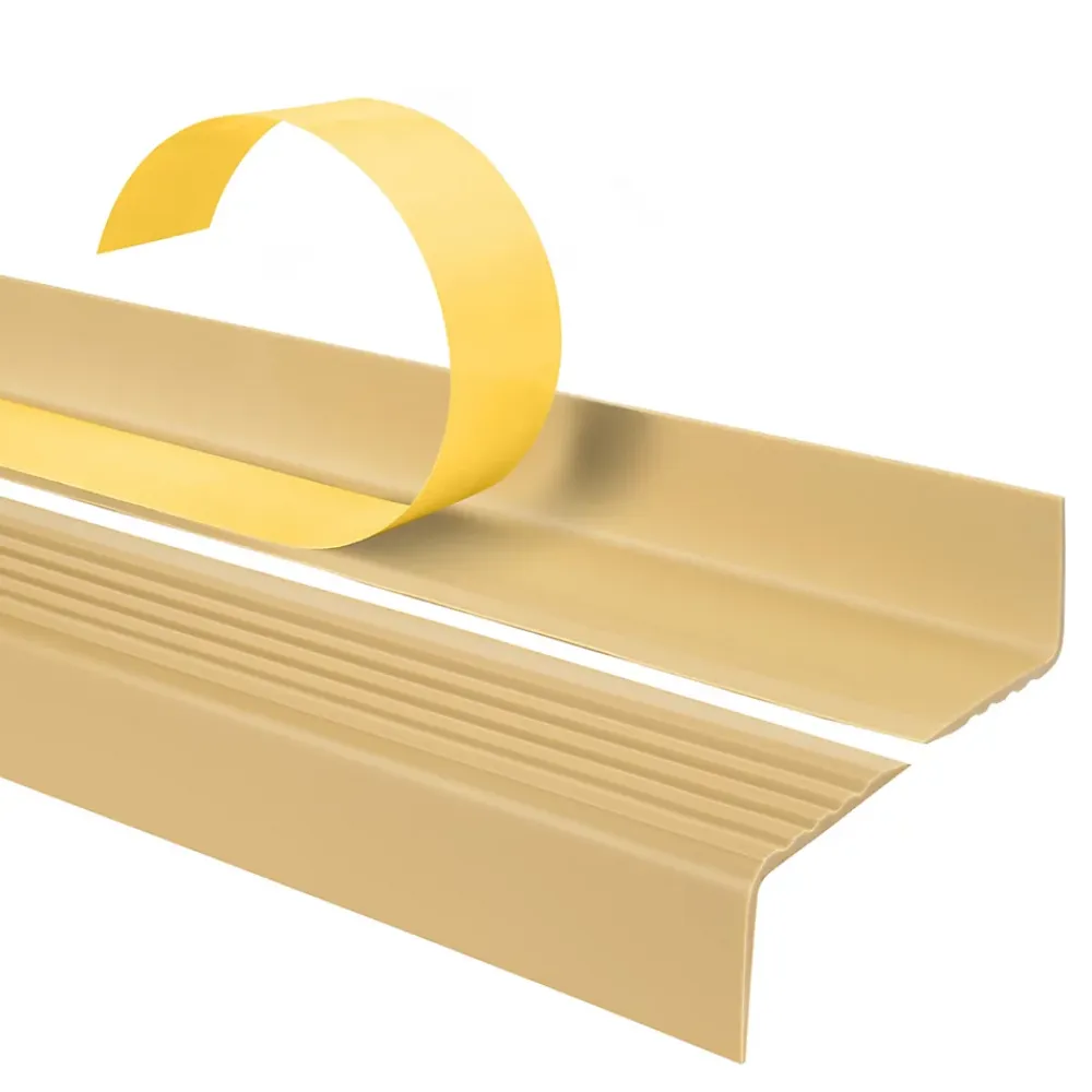 Quest Nez de marche PVC 40x25mm, , profilé d'escalier ND, auto-adhésif, antidérapant, d'escalier-protection, crémeux, 1.65m- Nez De Marche|Nez De Marche